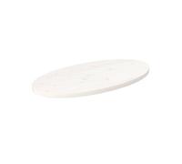 vidaXL Dessus de table blanc 70x35x2,5 cm bois de pin massif ovale