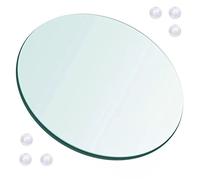 Dessus de table rond en verre trempé de 0,6 cm d'épaisseur, résistant aux hautes températures, forte dureté, non fragile, idéal pour table à manger