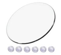 Dessus de table rond en verre trempé de 45 cm, 48 cm, 55 cm, 60 cm, 75 cm, plateau en verre haute dureté pour table de salle à manger, café ou table de jardin, tapis antidérapant inclus