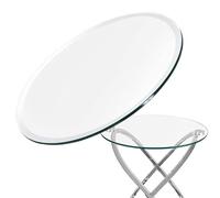 Dessus de table rond en verre trempé de 81,3 cm pour tables d'intérieur et d'extérieur - 9 mm d'épaisseur - Verre massif transparent - Diamètre : 80 cm