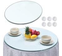Dessus de table rond en verre trempé - Facile à nettoyer, tailles de 35 cm à 80 cm, protecteur en verre transparent pour cuisine et salle à manger, élégant et fonctionnel (780 mm)