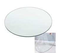 Dessus de table rond en verre trempé pour table basse - 35, 55, 65, 80, 90, 100 cm, surface circulaire transparente, polyvalente, facile à nettoyer, robuste et durable, parfait pour toute décoration