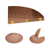 Dessus de table rond pliable en bois massif de 119,4 cm, design pliable à 4 points, sans pieds, extension de bureau portable pour la maison, les fêtes et une utilisation commerciale (noyer, 160 cm)