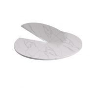 Dessus de table ronde pliable de 119,4 cm, réglable, 1,6 cm d'épaisseur, texture de pierre blanche, extension et extension pour tables pliantes temporaires (180 cm)