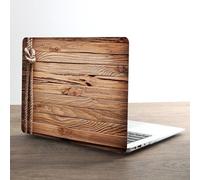 Dessus en cuir PU grain de bois classique pour MacBook Air Pro Retina , barre tactile + housse de clavier - For modèle A1398 - Mw9