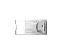 Dessus évier inox cuisinette largeur 120 cm sans domino avec vidage complet
