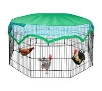 DEStar Enclos Poulailler en Métal Extérieur, Cage à Poulet 8 Panneaux Enclos Canard Lapin Chat Grand Imperméable pour Petits Animaux