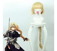Destin/Grand ordre Jeanne d'Arc Jeanne d'Arc 100 cm longue perruque cosplay droite pour les femmes anime perruque de cheveux synthétiques règle tressée en or