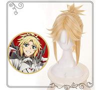 Destin Grand ordre Mordred perruque Cosplay Costume blond doré cheveux synthétiques avec queue de cheval Halloween Halloween carnaval perruques KUQX808