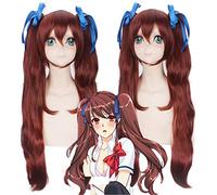 Destin/séjour nuit Tohsaka Rin une autre perruque de Cosplay Akazawa Izumi longues perruques brunes bouclées avec deux pinces à pince queue de cheval cheveux synthétiques