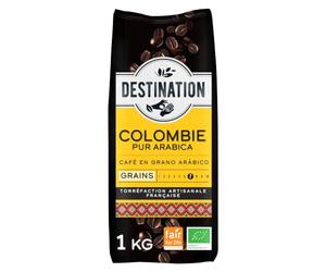 DESTINATION - Café Grains Bio 1kg - Équitable - 100% Arabica - Colombie | Torréfaction Artisanale - Fabriqué en France