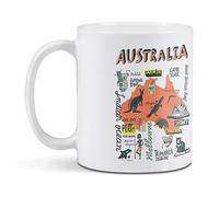 Destination Vinyl ltd 1 tasse en céramique blanche (284 ml) - Carte de l'Australie - Attractions de voyage pour café, thé, boissons, cuisine, bureau #61051