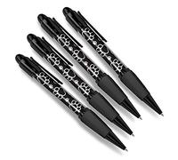 Destination Vinyl Ltd Lot de 4 stylos à bille assortis - Motif empreintes de pattes d'animaux - Chat Chien #12973