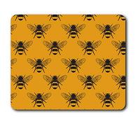 Destination Vinyl Ltd Souris Confortable Mat - Belles Abeilles Art Motif 23,5 x 19,6 cm (9,3 x 7,7 Pouces) pour Ordinateur et Portable, Bureau, Cadeaux, Base antidérapante - RM3719
