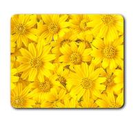 Destination Vinyl ltd Souris Confortable Mat - Fleurs Jaune Vif Jardin Plantes d'été 23,5 x 19,6 cm (9,3 x 7,7 Pouces) pour Ordinateur et Portable, Bureau, Cadeaux, Base antidérapante - RM24459