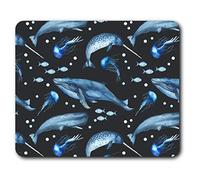 Destination Vinyl Ltd Souris Confortable Mat - narval Ocean Blue Sea 23,5 x 19,6 cm (9,3 x 7,7 Pouces) pour Les Ordinateurs et Ordinateurs Portables, de Bureau, Cadeaux, Base antidérapante - RM2280