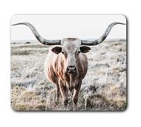 Destination Vinyl ltd Souris Confortable Mat - Texas Longhorn Cattle de Vache 23,5 x 19,6 cm (9,3 x 7,7 Pouces) pour Ordinateur et Portable, Bureau, Cadeaux, Base antidérapante - RM3428