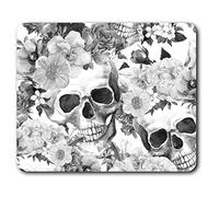 Destination Vinyl ltd Tapis de souris motif tête de mort fleurie et fleurs - Accessoire de bureau #35743