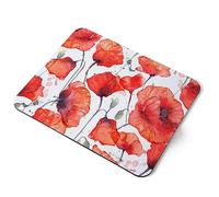 Destination Vinyl ltd Tapis de souris rectangulaire en caoutchouc souple avec motif coquelicots et coquelicots - 5 mm - Accessoire de bureau imprimé fantaisie - #52421