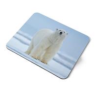 Destination Vinyl Ltd Tapis de souris rectangulaire en caoutchouc souple motif ours polaire sur neige Norvège 5 mm Accessoire de bureau #63234