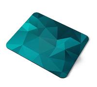 Destination Vinyl Ltd Tapis de souris rectangulaire en caoutchouc souple motif polygonal, bleu sarcelle, vert turquoise, 5 mm, accessoire de bureau imprimé fantaisie #53174