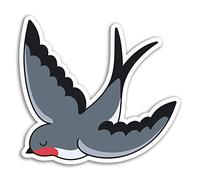 DestinationVinyl 2 x 10 cm Swallow Oiseaux Autocollants en Vinyle - Tattoo Fun Sticker Laptop Bagages # 18116 (10 cm de Large)