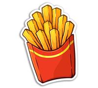 DestinationVinyl 2 x 10cm Frites Chips Fun Autocollants en Vinyle Autocollant de Voiture - Bagages Voyage Cadeau # 19238 (10 cm de Haut)