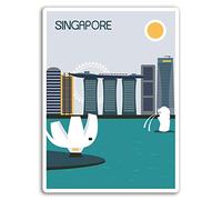 DestinationVinyl 2 x 10cm Singapour Malaisie Vinyle, Autocollant pour Ordinateur Portable Voyage Autocollant Cadeau # 19020 (10cm Grand)