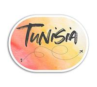 DestinationVinyl 2 x 10cm Tunisie Autocollants en Vinyle - Afrique Voyage Sticker Bagages Ordinateur Portable # 17920 (10 cm de Large)