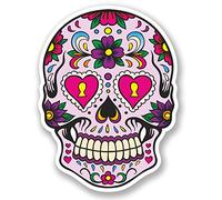 DestinationVinyl 5669 Autocollants en vinyle Motif : mexicain Jour des Morts, Sugar Skull, Lot de 2