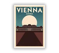 DestinationVinyl Lot de 2 Autocollants en Vinyle pour Bagages de Voyage Motif Vienna Autriche 10 cm/101 mm