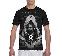 Destiny 2 T-shirt unisexe à manches courtes avec imprimé graphique 3D pour homme, Noir , XL
