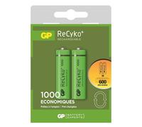DESTOCKAGE ! 2 Piles Rechargeables AA / HR6 1000mAh GP ReCyko