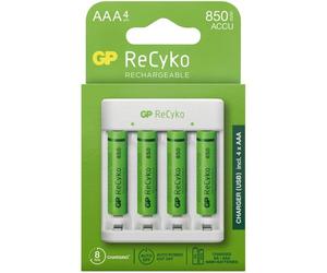 DESTOCKAGE ! Chargeur GP ReCyko avec 4 piles AAA 850mAh