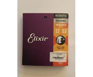 DESTOCKAGE CORDES GUITARE ACOUSTIQUE PHOSPHOR BRONZE NANOWEB ELIXIR 12/53 LIGHT