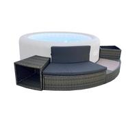 DESTOCKAGE - Entourage rotin pour spa Bestway Lay-Z-Spa Ø 180 cm - Gris Anthracite