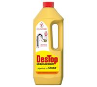 Destop Déboucheur Canalisation Liquide 1L à la Soude - Débouche WC, Évier, Douche - Élimine Cheveux, Graisses et Résidus Organiques