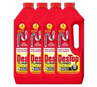 DESTOP Gel désinfectant et déboucheur canalisation Turbo 5 min - 4 doses - Lot de 4 x 1L
