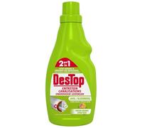 DESTOP - Gel Nettoyant 2en1 pour Canalisations, Fraîcheur Agrumes et Javel Efficace (750 mL) - Le lot de 3