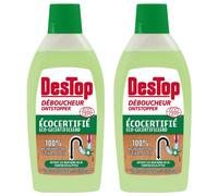 DESTOP Lot de 2 Gels Déboucheur Canalisation Parfum Eucalyptus Ecocert 500 ml