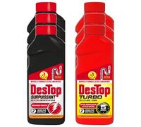 DESTOP Lot de 3 Packs Gel Déboucheur Surpuissant 500ml + Turbo 5 min Javel 500ml