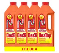 DESTOP Lot de 4 Gels Spécial Cuisine Déboucheur Canalisation Flacon de 1 l