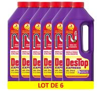 DESTOP Lot de 6 Gels Déboucheur Canalisation Express - 4 Doses par Flacon 950ml