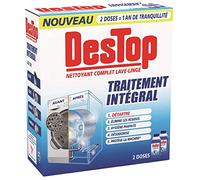 Destop Nettoyant Complet Lave-Linge Traitement Intégral Détartrant, Anti Odeurs, Anti Calcaire et Hygiène Parfaite - 2x250ml
