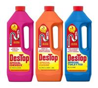 DESTOP Pack Gel Déboucheur Cheveux + Gel Déboucheur Cuisine + Gel Déboucheur Toilettes