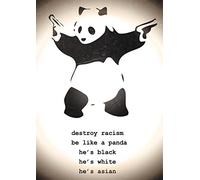 Destroy Racism Banksy Poster Panda (39,5cm x 55cm) + 1 Powerstrips®, tesa adhésifs double face-20pcs