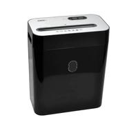 DESQ Destructeur de documents 20052-10 feuilles, Déchiqueter papier avec agrafes et cartes de crédit en 4 x 29 mm, Sécurité P-4, Corbeille 18 litres, Vitesse de destruction élevée, Noire brillante