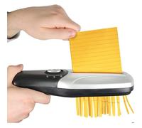 FISHTEC - Destructeur de Documents Papier - Déchiqueteuse Papier Electrique - broyeur Papier - portatif et Compact - découpe Rapide - Alimentation : Pile/USB - 26 x 8 CM (Gris et Noir)