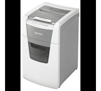 Destructeur de documents Leitz 80140000 : Coupe Micro 2x15mm (P-5), Fente 22cm, 6 feuilles, Panier 44L, Anti-bourrage, Compatible Agrafes/Trombones