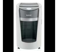 Destructeur de Documents Leitz 83600000 Micro-broyage 2x15mm P5, Coupe Croisée, Capacité 10 Feuilles, Corbeille 35L (550 Feuilles), 223mm, Blanc